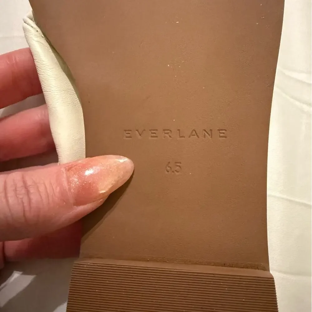Everlane Day Twist Sandal Nappa Leather White Slide Flat 6.5 New No Box - Picture 7 of 8